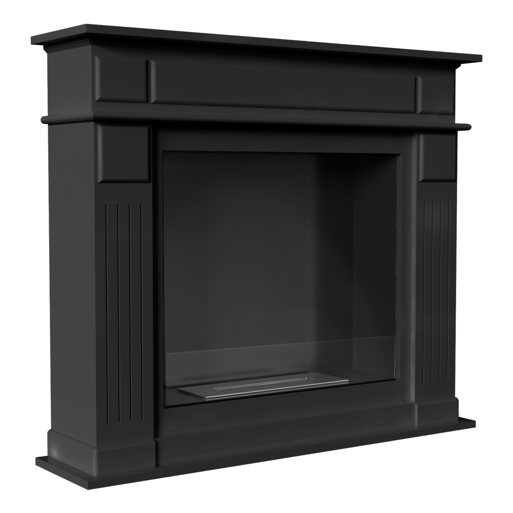 NOVEMBER TÜV Portal Ethanol Fireplace Matte Black with Glass-